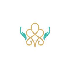 Health medical boutique flower luxury minimal vector logo design
