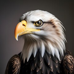 Obraz premium Bald eagle head on dark background