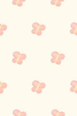 a pattern pink butterfly on transparent background