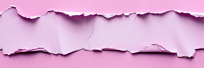 Fototapeta premium Torn bright pink paper background with space for text, vivid Lavender color banner.