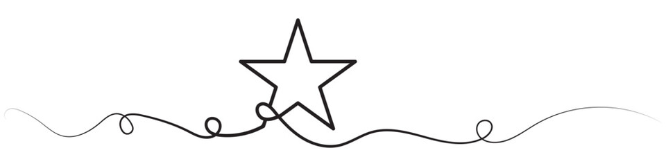 hand draw doodle stars illustration in continuous line arts style vector. Star icon. Continuous outline of a star icon.