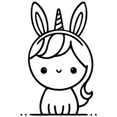 a cute unicorn wearing bunny ears