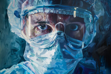 Dedicated surgeon in action during a challenging surgery