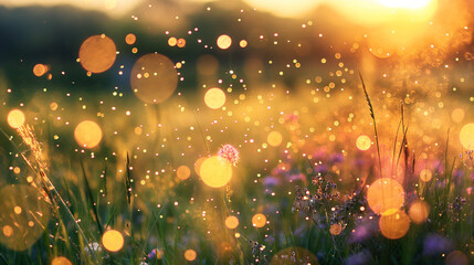 Lush flowering meadow.