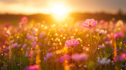 Lush flowering meadow.