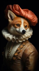 Portrait animal fox art.