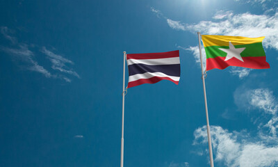 Conflict thai th thailand myanmar country national asian blue sky background wallpaper copy space government freedom democracy bangkok dictatorship force revolution politic human right police flash 