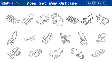  Sled  Vector on transparent background. Coloring book sledding penguin theme SVG vector. Sled vector. snowmobile trails logo design vector. Silhouette of Santa Claus riding in a sleigh with reindeer.