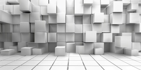 A white wall made of white cubes
