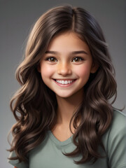 Fototapeta premium a young girl in an isolated background