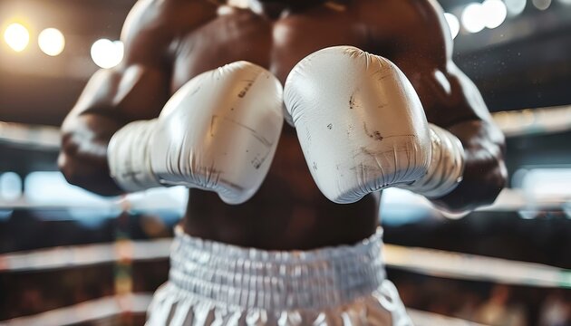 Boxing trainer wrapping fighter s hands with tape, symbolizing support in summer olympics - Powered by Adobe