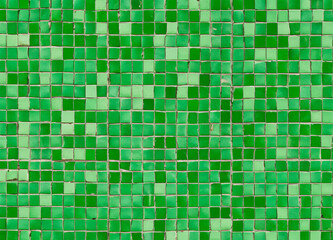 Green mosaic tiles texture