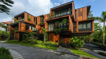 Obraz premium Modern eco-friendly and technological house in a futuristic style