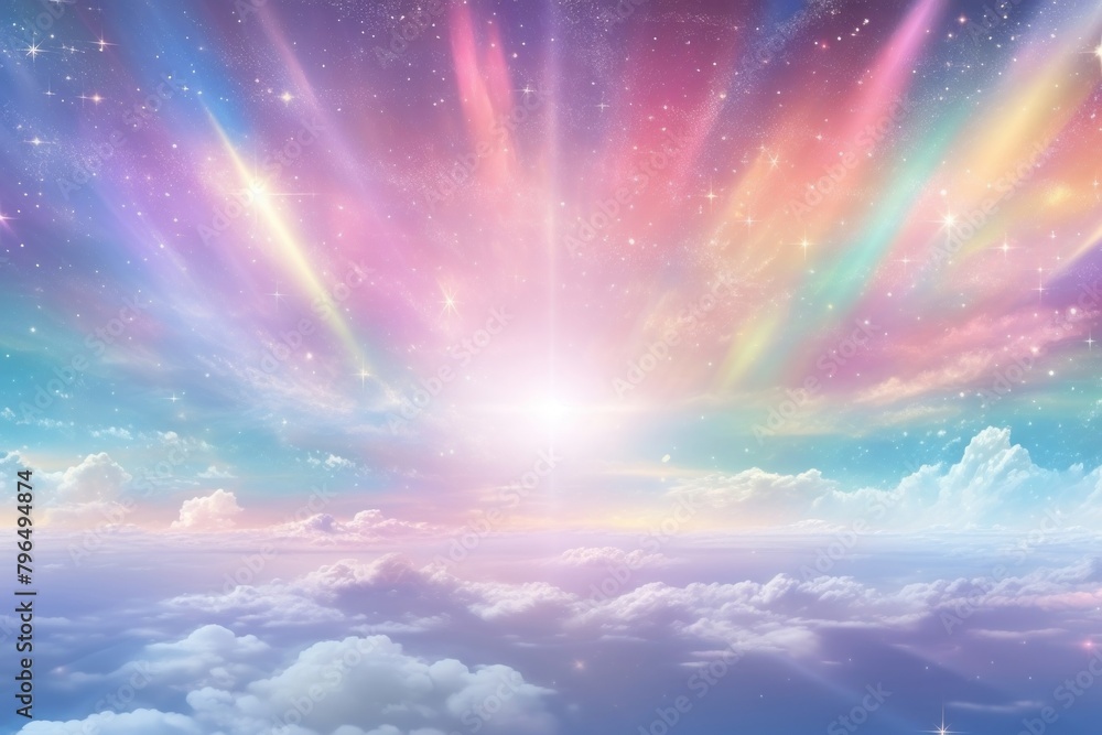 Wall mural holographic sky background rainbow backgrounds sunlight.