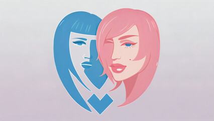 Transgender pride logo. Blue and pink, image on white background, cut out, social justice, gay pride, png, courage, lgbtq+.