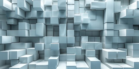 A white background with many white cubes
