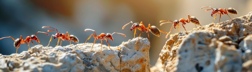 Like an ant, he builds strong networks, leveraging teamwork to enhance productivity and achieve goals, business concept