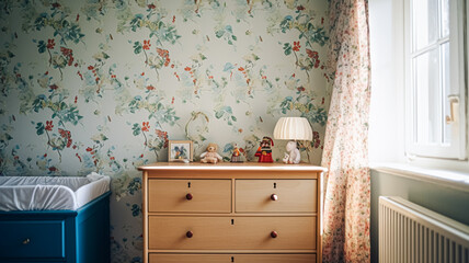 Baby room decor and interior design inspiration in the English countryside style cottage