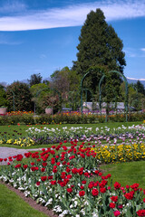 View of the Stresa botanical gardens in springtime