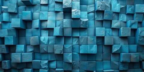 A blue wall made of blue blocks