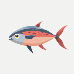 Tuna fish flat icon. Vector illustration of a tuna fish.