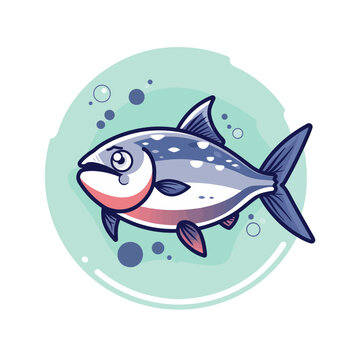 recommend clip art: Fish icon. Vector illustration of a cartoon fish on a white background.