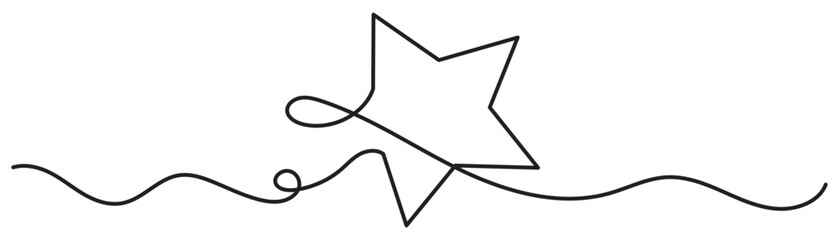 Fototapeta na wymiar hand draw doodle stars illustration in continuous line arts style vector. Star icon. Continuous outline of a star icon.