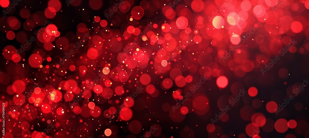 Poster abstract red light bokeh background in blur and defocused style for artistic designs