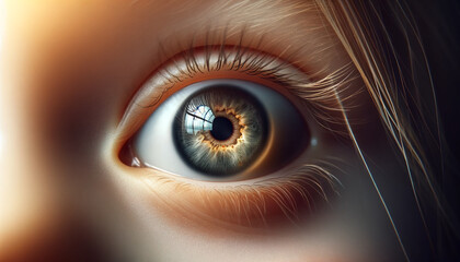 A child's eye expressing surprise and wonder. The child's eye is captured in great detail. Emotion. Cover. Design.