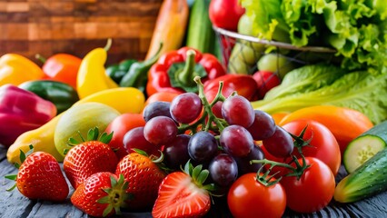 Fresh healthy fruit and vegetables