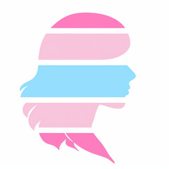 Transgender pride logo. Blue and pink, image on white background, cut out, social justice, gay pride, png, courage, lgbtq+.