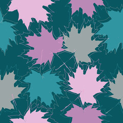 Tropical vector pattern in fashion, trend color palette. Hand-drawn fantastic multicolor leaves a black background