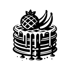 Graphic Waffle Silhouette - Ideal for Your Projects, Waffle Illustration
