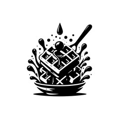 Versatile Waffle Silhouette Graphic - Easy to Use, Minimallest Waffle Vector
