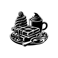 Silhouette of a Tempting Waffle - Graphic Design Essential, Waffle Illustration
