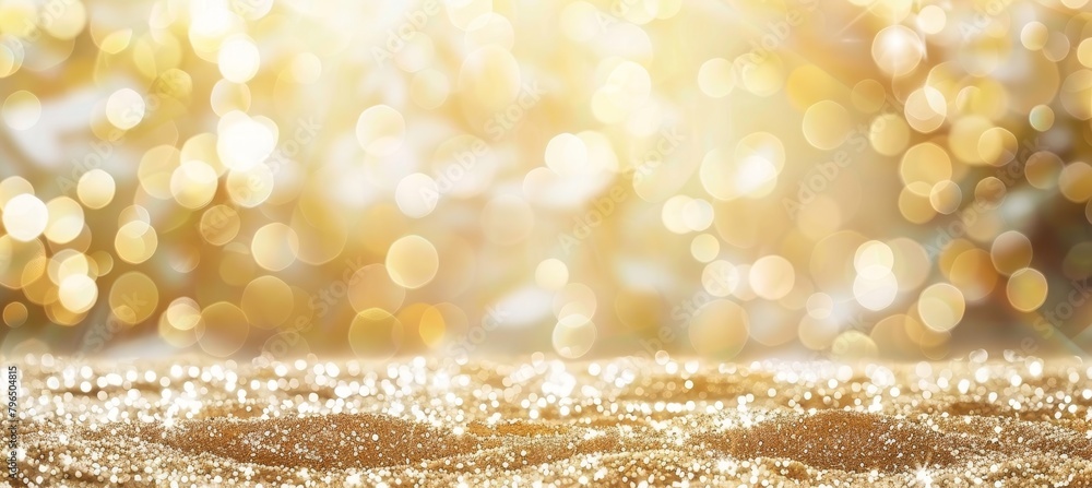 Poster mesmerizing abstract yellow light bokeh blur creating a captivating background effect