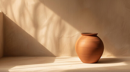 A warm terracotta tone, unmarked and expansive.