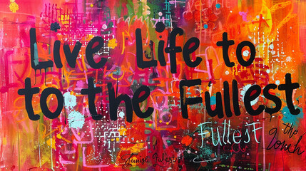 A vibrant vermilion canvas adorned with the inspiring words "Live Life to the Fullest"