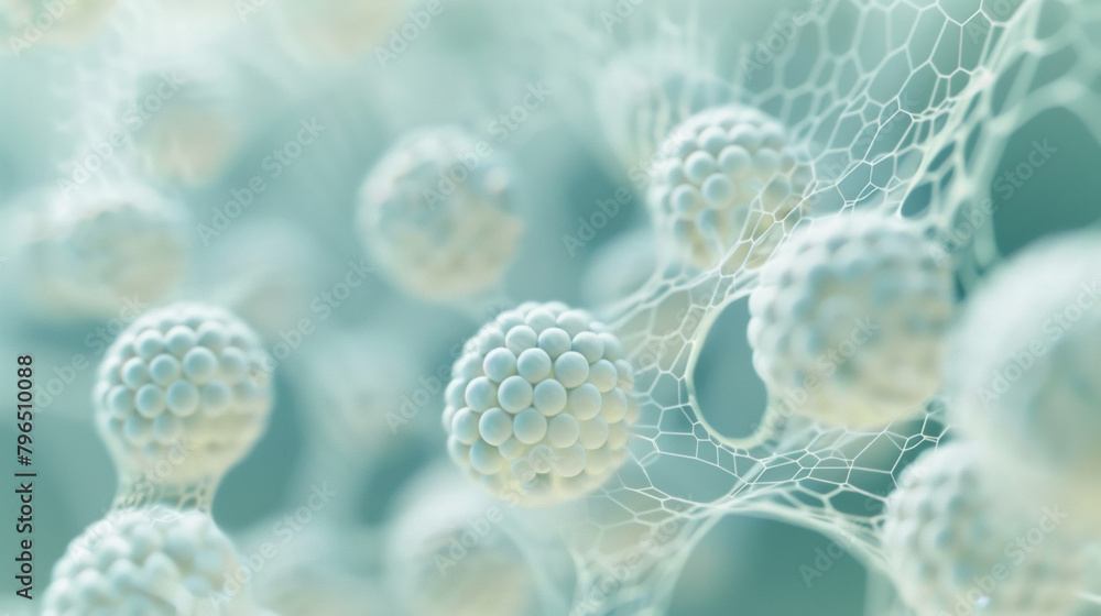 Poster a microscopic view of nanoparticles designed for drug delivery showcasing their small size and spher