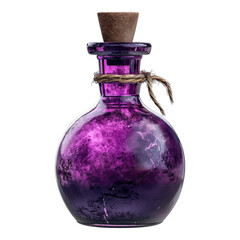 Purple potion bottle isolated on transparent background