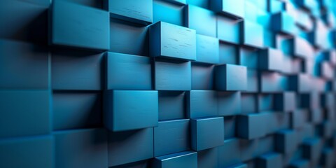 A blue wall made of blocks