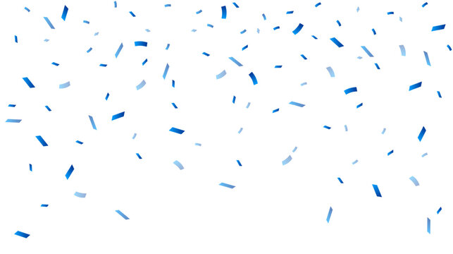 Blue confetti isolated on white background. Festive confetti decoration element. Vector illustration