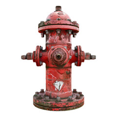 Red fire hydrant isolated on transparent background