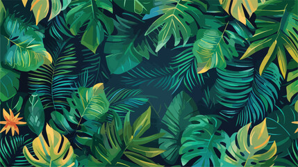 Vector pattern in tropical style. Seamless vector pat - obrazy, fototapety, plakaty