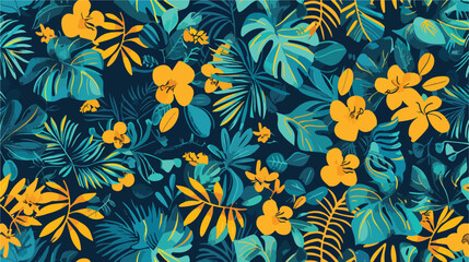 Vector pattern in tropical style. Seamless vector pat
