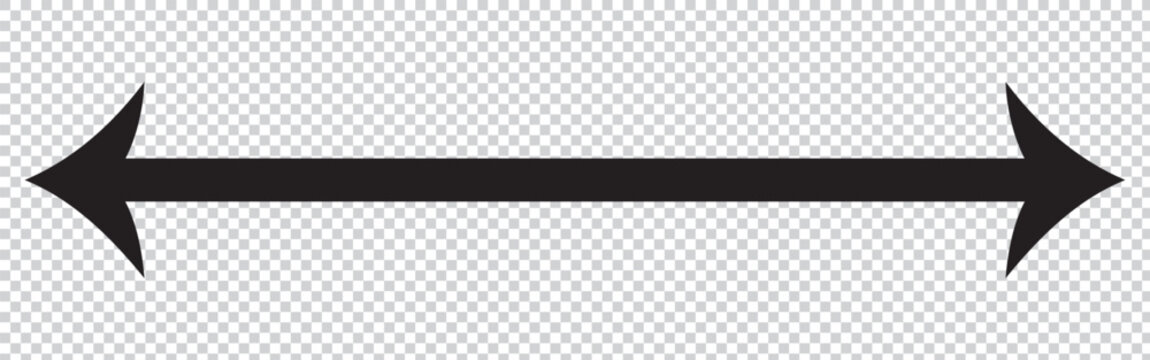 Thin long straight double arrow. Vector illustration. Double arrow icon set . two side arrows icon vector. Dual semi circle arrow. Vector illustration. 
