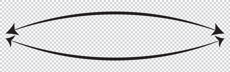 Thin long straight double arrow. Vector illustration. Double arrow icon set . two side arrows icon vector. Dual semi circle arrow. Vector illustration. 