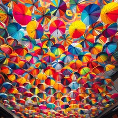 Vibrant Abstract Colorful Umbrellas High Quality Images for Creative Projects