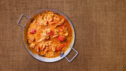 Spanish Rice with Lobster at Resturant, Spanish Cuisine, Spanish Gastronomy, Spain, Europe