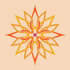 Flower seamless pattern orange tone and light orange background set 6 number 9